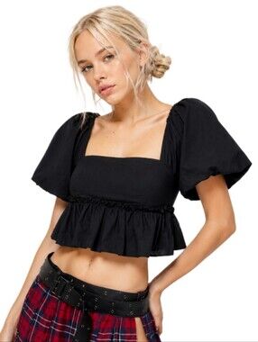 Kimchi Blue Lara Cropped Babydoll Blouse